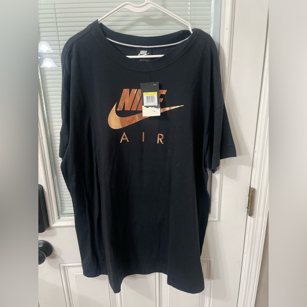 NWT Nike Air Black & Gold Tshirt Dress Loose Fit Small